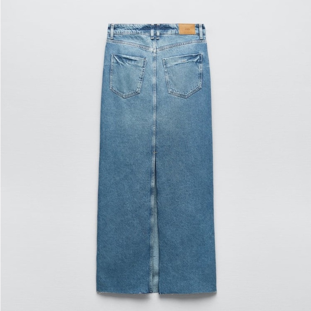 ZARA Z1975 BACK SLIT DENIM SKIRT - Picture 3 of 12